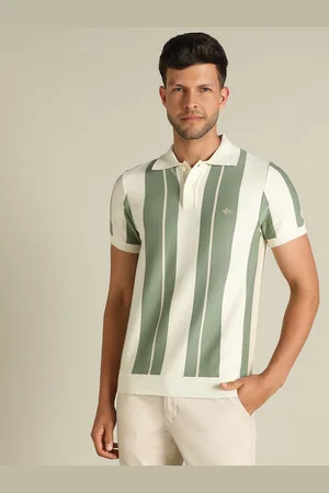 Dockers Men Striped Polo Collar Classic Fit T-Shirt