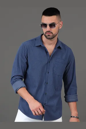 HERE&NOW Slim Fit Long Sleeves Spread Collar Casual Shirt