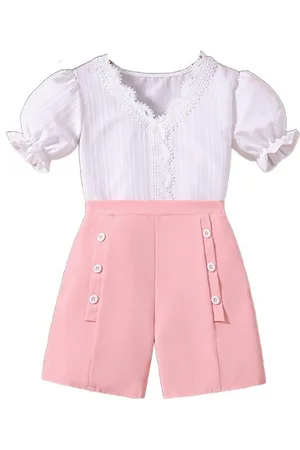 Stylecast Girls White Top with Shorts