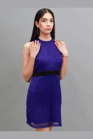 NoBarr Embellished Halter Neck Sheath Dress