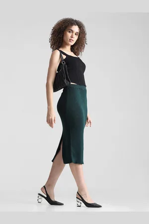 ONLY Striped Midi Straight Skirt