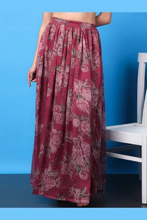 Cation Women Floral Printed Maxi Skirt