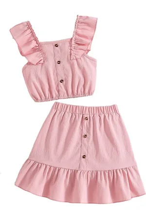 Stylecast Pink Girls Top with Skirt