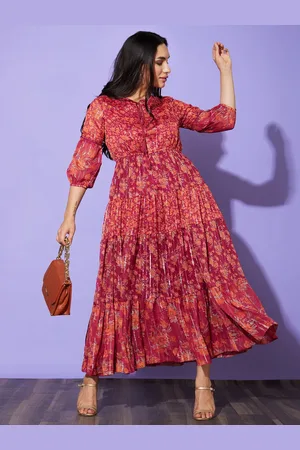 Globus Floral Tiered Fit & Flare Maxi Dress