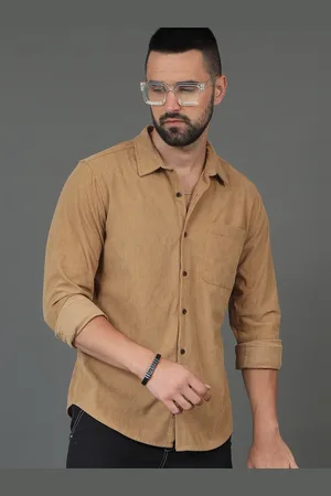 HERE&NOW Slim Fit Long Sleeves Spread Collar Casual Shirt