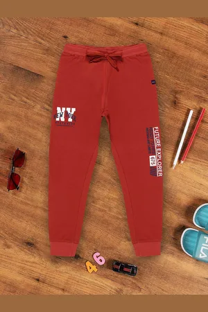 3 PIN Boys Printed Anti-Odour Regular Fit Cotton Joggers