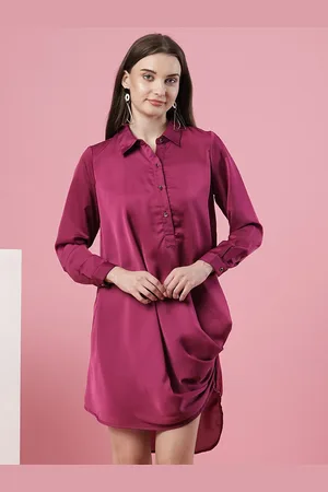 Globus Satin Asymmetric Shirt Dress