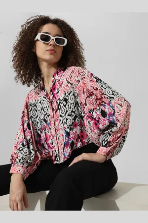 ONLY Animal Printed Mandarin Collar Long Sleeves Casual Shirt