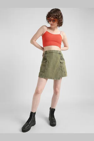 ONLY Women Onlaway Skort High-Rise Denim Cargo Shorts