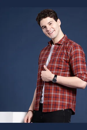 Mast & Harbour Men Tartan Checked Casual Shirt