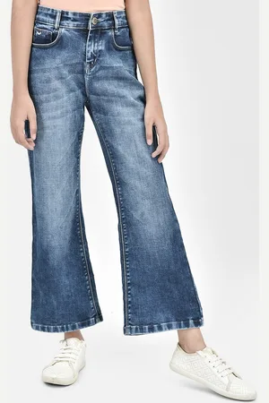 Crimsoune Club Girls Mid-Rise Clean Look Bootcut Heavy Fade Stretchable Jeans