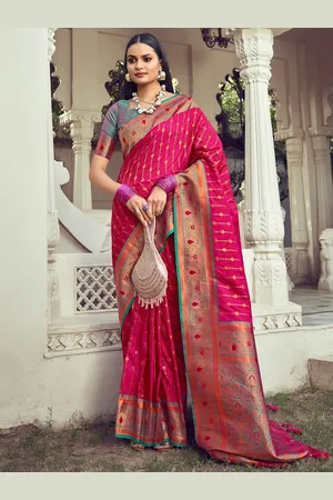 Mitera Ethnic Motifs Zari Banarasi Saree