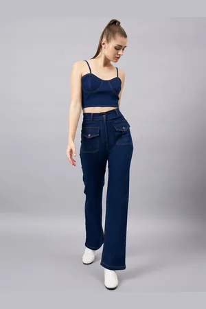 Chemistry Shoulder Strap Denim Top With Trousers