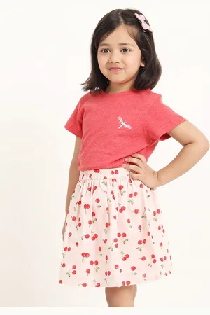 Campana Girls Pure Cotton T-shirt with Skirt