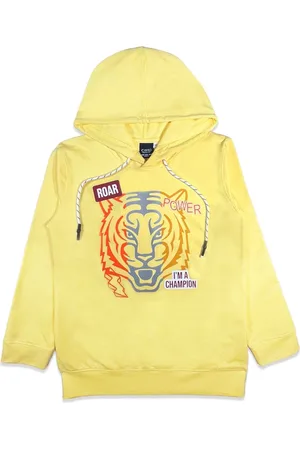 CAVIO Boys Graphic Printed Cotton Hooded Sweatshirt