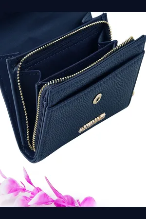Accessorize London Women Navy Small Flap Zip Around purse