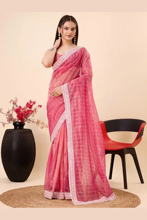 VAIRAGEE Embellished Embroidered Net Saree