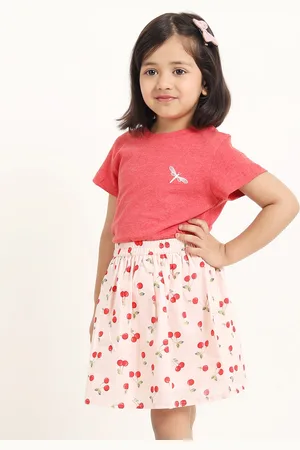 Campana Girls Pure Cotton T-shirt with Skirt