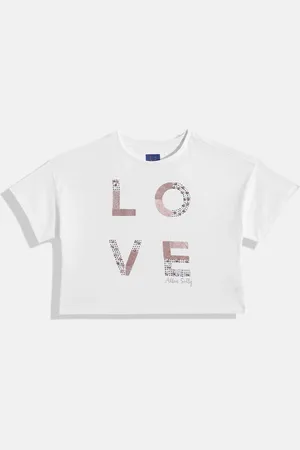 Allen Solly Girls Pure Cotton Typography Printed T-shirt