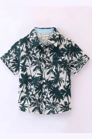 CrayonFlakes Boys Tropical Printed Short Sleeves Casual Shirt
