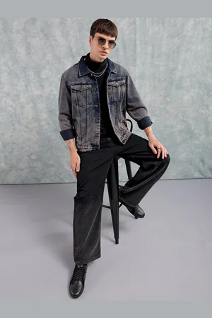 The Indian Garage Co Spread Collar Washed Denim Jacket