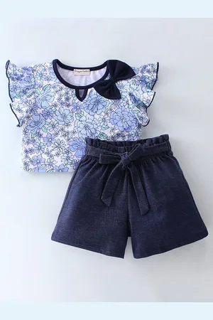 CrayonFlakes Girls Printed Top with Shorts