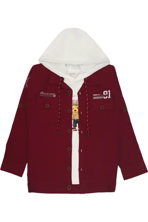 CAVIO Boys Spread Collar Lightweight Tailored Cotton Jacket with T-Shirt