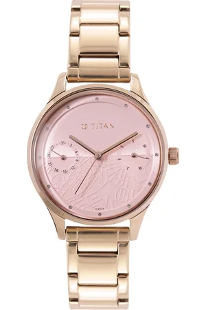 Titan Women Embellished Dial & Stainless Steel Bracelet Style Analogue Watch 2670WM06