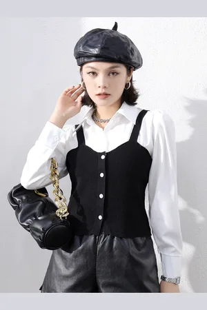 Stylecast Girls Black Ribbed Shoulder Straps Crop Top