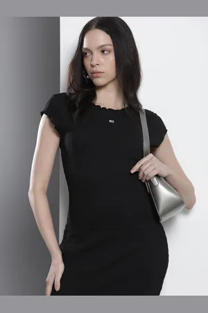 Tommy Hilfiger Smocked Bodycon Above Knee Dress