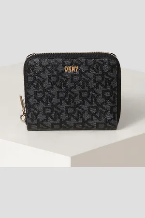 DKNY Women Geometric Textured Zip Around Wallet