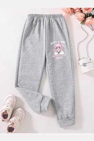 Stylecast Girls Grey Graphic Printed Mid Rise Joggers
