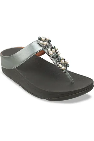 FitFlop Green Embellished Open Toe PU Comfort Sandals