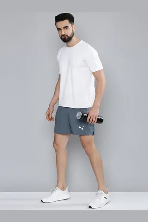PUMA Men Grey Solid Mid-Rise Favourite Woven 5" Session Running Sports Shorts