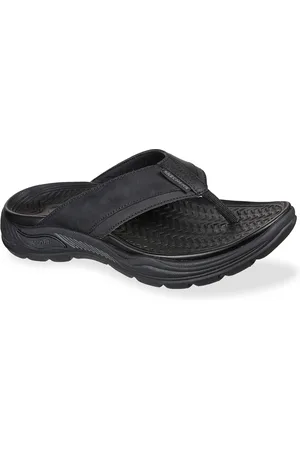 Skechers Men Black Solid Comfort Sandals