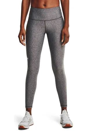 Under Armour Women Grey Heat Gear High-Rise No-Slip Waistband Full-Length Tights