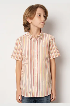 JACK & JONES Boys Vertical Striped Pure Cotton Casual Shirt