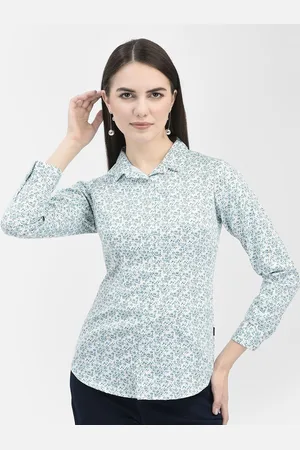Crimsoune Club Slim Fit Floral Printed Spread Collar Long Sleeves Casual Shirt