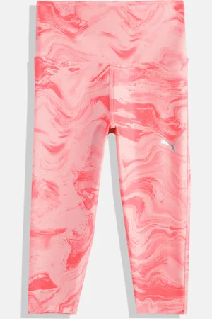 PUMA Girls Marbleized 7/8 Youth Abstract Printed Drycell Training Tights