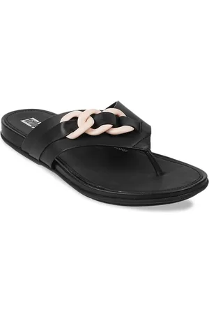 FitFlop Embellished Leather Open Toe Flats