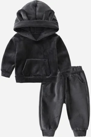 Stylecast Girls Charcoal Hooded Sweatshirt with Joggers