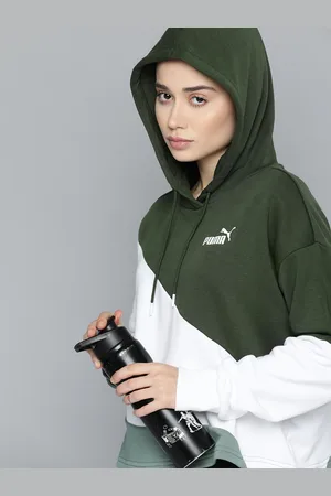 PUMA Women Colourblocked Hooded Relaxed Fit Sweatshirt