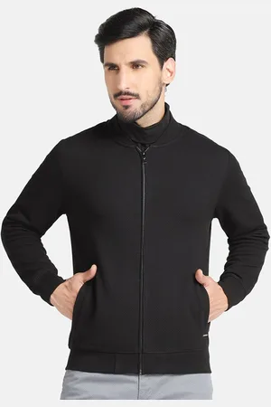 Blackberrys Self Design Front-Open Cotton Sweatshirt