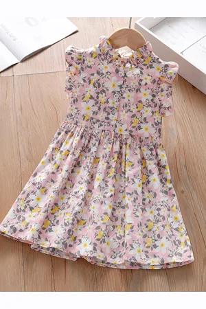 Stylecast Girls Pink Floral Printed Pure Cotton Fit & Flare Dress