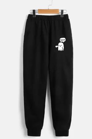 Stylecast Boys Black Graphic Printed Mid Rise Joggers