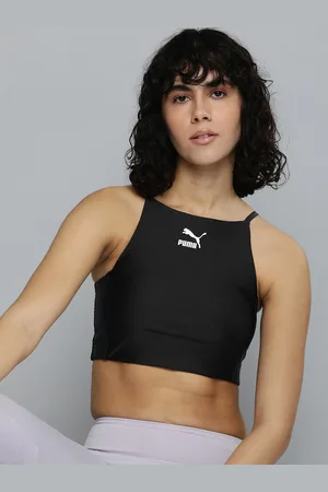 PUMA Brand Logo Printed Tight Fitted Crop Top