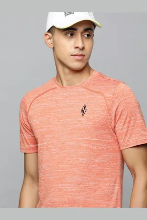 Skechers Men Orange Solid T-shirt