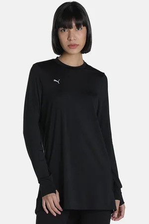 PUMA Women Black Modest Activewear Long Sleeve Training T-shirt
