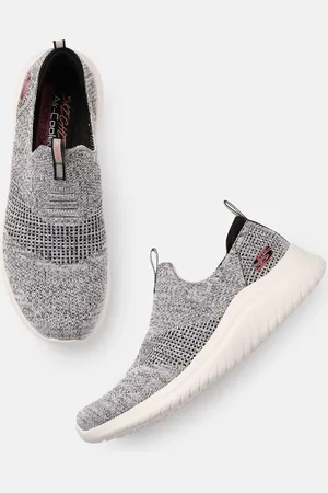 Skechers Women Grey Melange Ultra Flex 2.0 Slip-On Sneakers