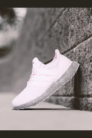 adidas Women Pink Woven Design Ultraboost DNA Running Shoes